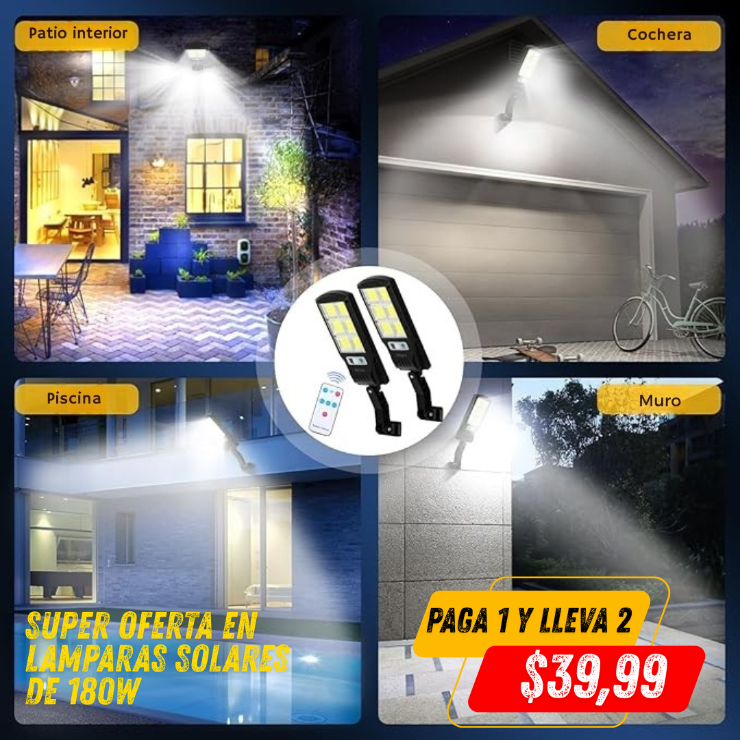 🛒LAMPARA SOLARIS DE 180 WATTS ☀️ 2X1 $39.99